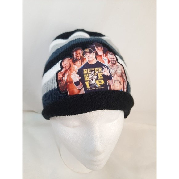 WWE JOHN CENA UNDERTAKER KOFI KINGSTON Striped Knitted Boys Cap Winter Beanie - Picture 3 of 13